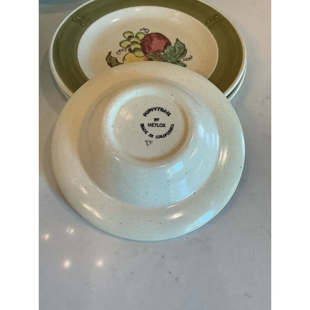 VTG Lot Metlox Poppytrail Provincial Fruit Set/26 pieces California-plate/bowl